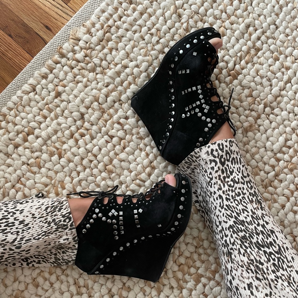 Jimmy Choo Black Rocker Wedges
